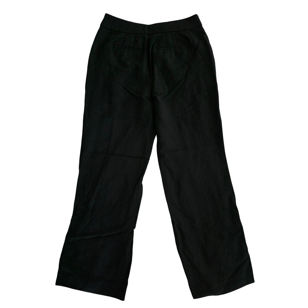 Talbots Greenwich Pant Black Linen Tencel Blend Wide Leg Trousers Womens 2P - Picture 2 of 7